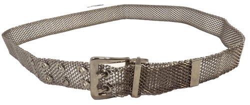 Vintage Ladies Chainmail Silver Tone Belt w Buckle Unbranded 38"x 1.25" - Picture 3 of 6