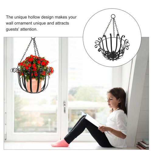 Arche De Mariage vendu En Métal Noir Rotin Panier Suspendu Support Mural Pour Plantes