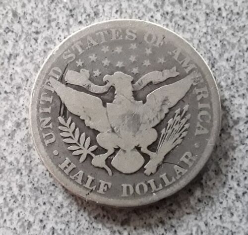 1896 P Münze Silber Barber Half Dollar 90% Silber zirkuliert ungradiert ungeprüft - Bild 3 von 4