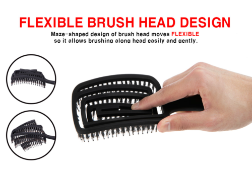 Cepillo de pelo Maze - Cabezal de cepillo curvo y flexible, secado rápido - PRECIO MÁS BAJO - Imagen 8 de 9