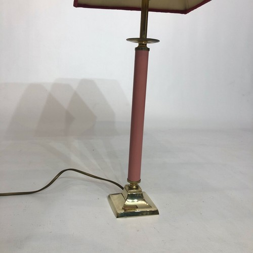Lámpara de mesa de esmalte de latón y rosa década de 1980 Memphis vintage retro - Imagen 6 de 7