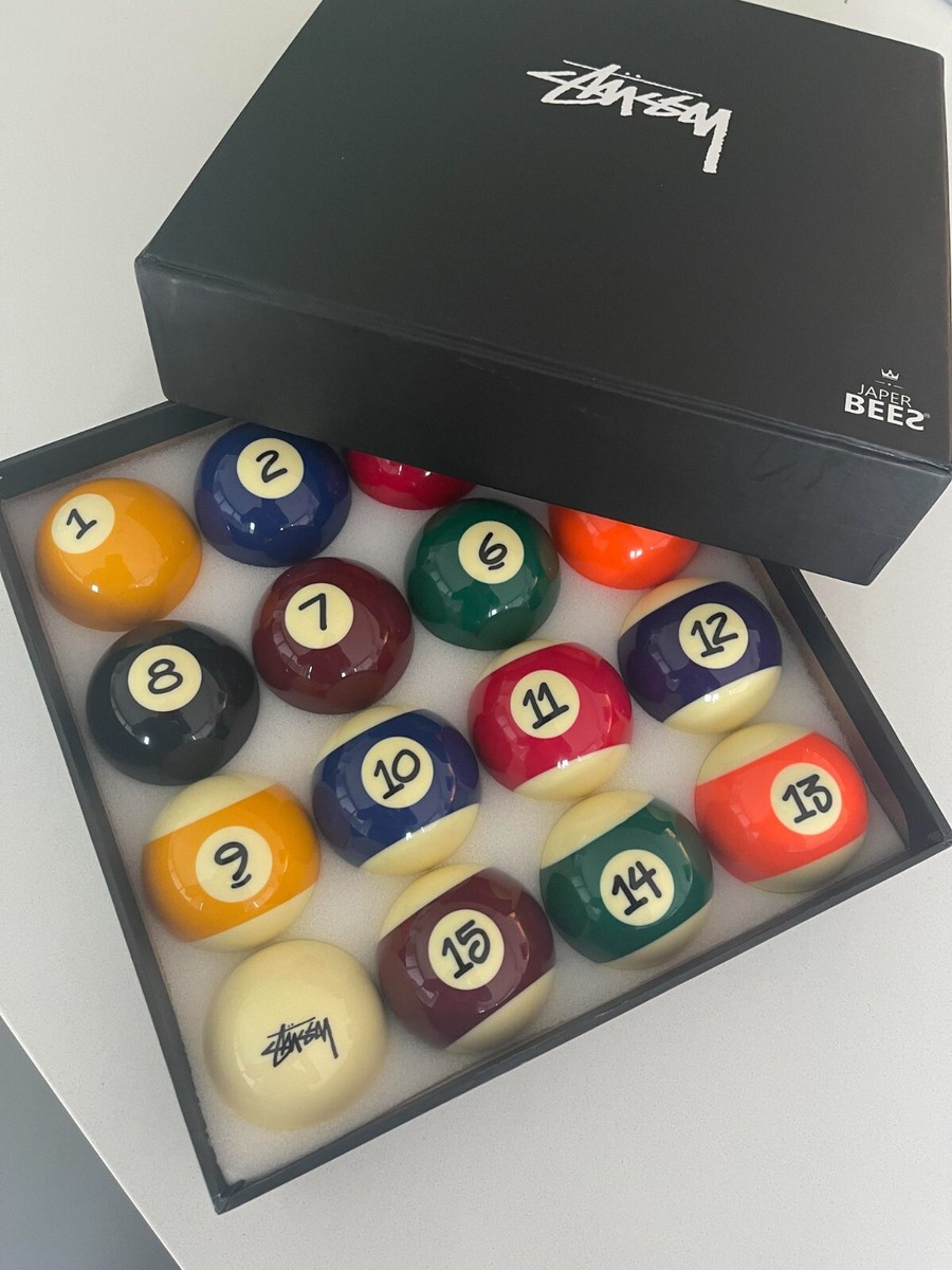 STUSSY BILLIARD BALLS SET 「JAPER BEES」 New Stussy Japer Bees Billiard Balls Set Distressed Open Box