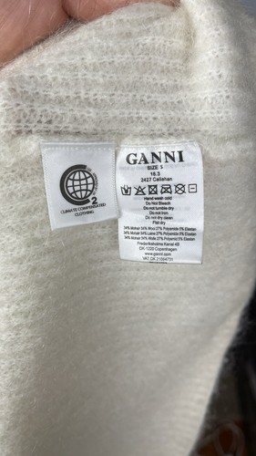 GANNI Callahan Wollmischung Rollkragen Pullover Fuzzy Sweater Irovy Größe S - Bild 10 von 13