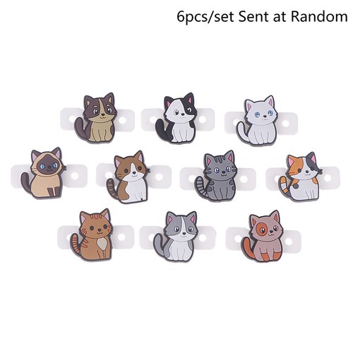 1/6Pcs Cute Cartoon Various Cat Tennis Racket Damper Silicone Shock Absorber - Bild 13 von 23