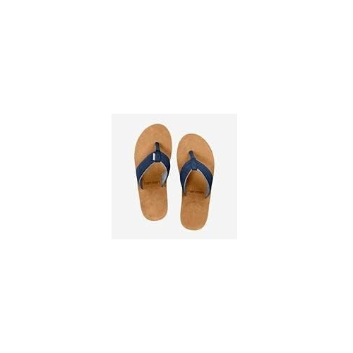 Mari Hari 1005-302-8 Scouts Men's Premium Leather Flip Flops Sandals Indigo/Grey - Foto 4 di 6