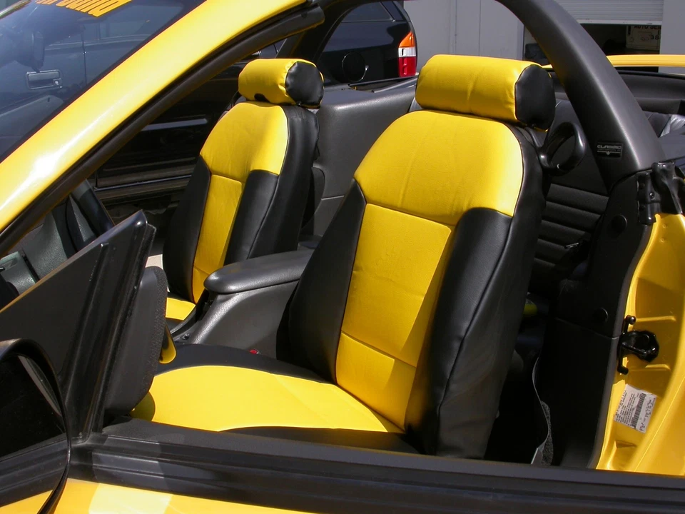 FUNDAS DE ASIENTO PARA FORD MUSTANG 1987-93 IGGEE S. CUERO AJUSTE PERSONALIZADO DELANTERAS 13 COLORES Foto 2 de 4