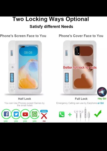 Portable Smart Auto Phone Timer Lock Box for Iphone and Android Phones, Self-Con - Picture 3 of 7