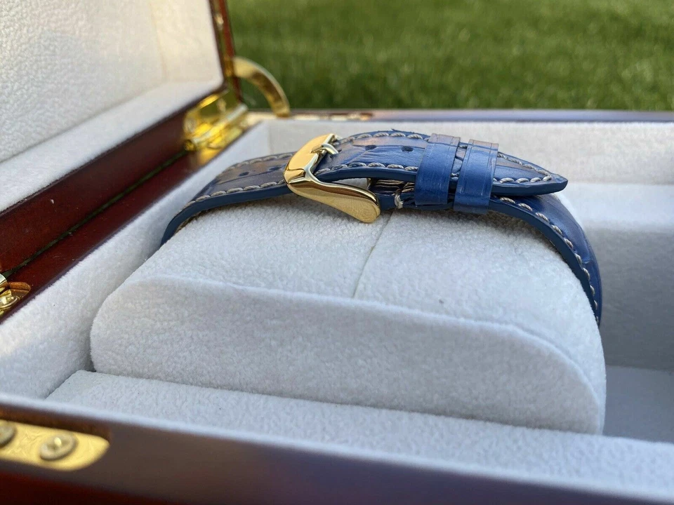 Apple Watch enchapado en oro 24K 44MM SERIE 5 acero inoxidable banda azul GPS LTE Foto 4 de 4