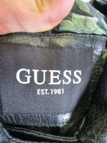 Guess Jacket Womens Large Blue Faux Croc Leather Moto - Picture 7 of 9