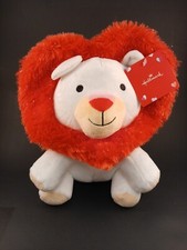 Hallmark Heartly 9 Plush Lion White Red Heart Stuffed Animal Toy Still Has Tag