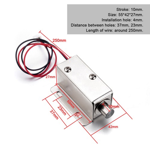 4 piezas DC12V Delgado Gabinete Puerta Cajón Lengua Down Bloqueo Eléctrico Conjunto Solenoide - Imagen 2 de 11