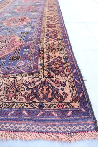 1960s Vintage Runner rug 2'8x9'5 ft Handmade Wool Turkmen Geometric Balouchi Rug - Picture 5 of 17