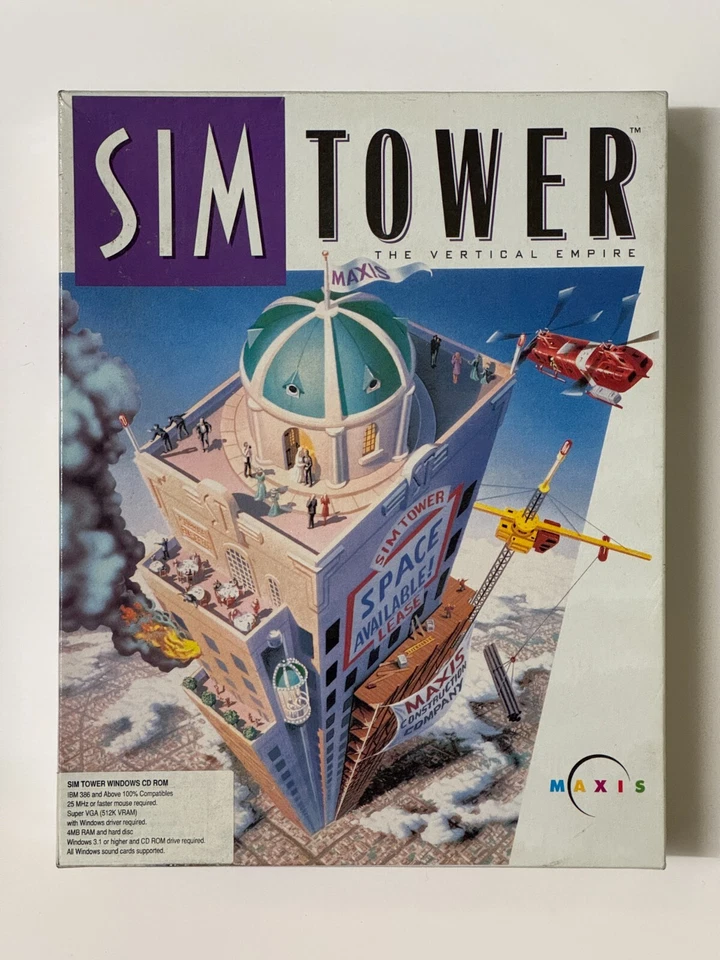 Sim Tower: The Vertical Empire - Maxis CD-ROM Windows Game (1994) - Image 2 of 4