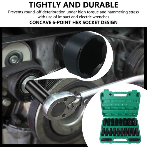 20PCS 1/2" inch Heavy Duty Deep Impact Socket Tool Set 8-32mm Metric Garage NEW - Picture 6 of 12