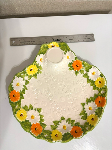 Vintage Lefton Japan Hand Painted Ceramic Daisy Flower Platter And Dip Bowl Set - Picture 17 of 21