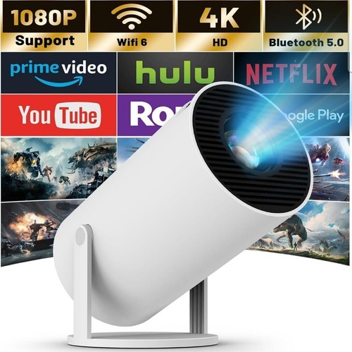 NEUF VIDEOPROJECTEUR PORTABLE FULL HD 4K YOUTUBE TV VIDEO PROJECTEUR ANDROID