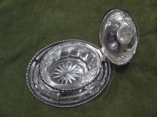 SCHÖNE viktorianische .800 Silber und geschliffenes Glas DECKEL ZUCKERDOSE 198g Fuß - Bild 4 von 17