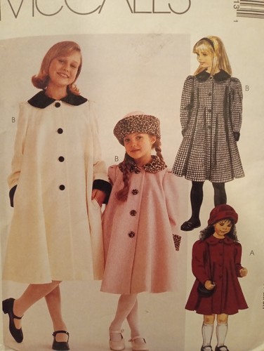 UC WUNDERSCHÖNER Mädchen Kinder Kleid Mantel Schnittmuster McCall's 8471 gefüttert Coat