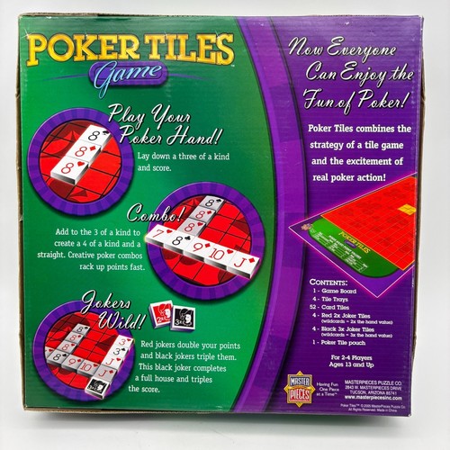 Poker Tiles Game COMPLETE MasterPieces 2005 Board Trays Family Friends - Picture 2 of 9