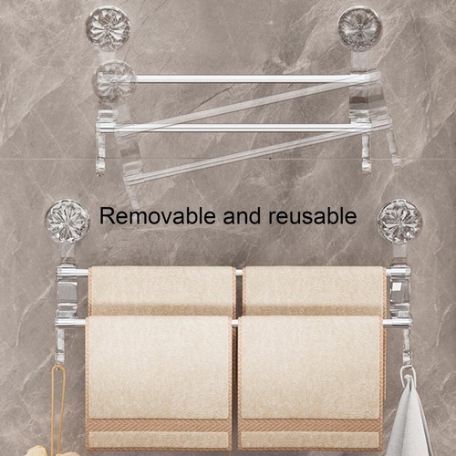 Suction Cup Towel Rack Shower Door Adhesive Towel Bar Suction Towel Rack - Picture 2 of 14