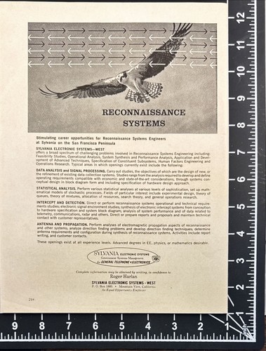 Sylvania Electronic Systems Reconnaissance Engineers Vintage Print Ad 1962 - Picture 2 of 3