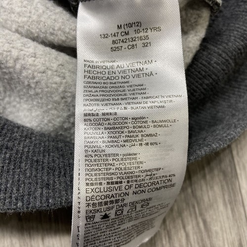 HURLEY Graphic Pullover Gray Hooded Sweatshirt Hoodie Boy's Size Medium - Picture 5 of 8