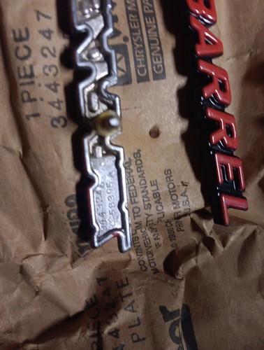 Mopar OEM-NOS Nameplate Emblems 2 340 FOUR BARREL Challenger Hoods! - Picture 4 of 5