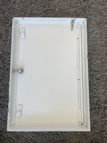 Elmdor Fire Rated Metal Wall Access Panel 12"x18” PC SDL White Cylinder Lock - Picture 2 of 7