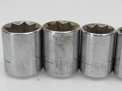 5 Vintage Craftsman Double Square 1/2" Dr Socket Set 1/2 - 3/4 44222 - 44226 - Picture 2 of 6