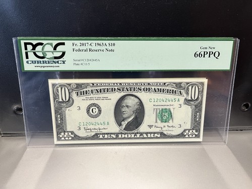 2 Consecutive1963A $10 Federal Reserve Note Fr-2017-c Phila. PCGS 66 Gem PPQ - Picture 2 of 5