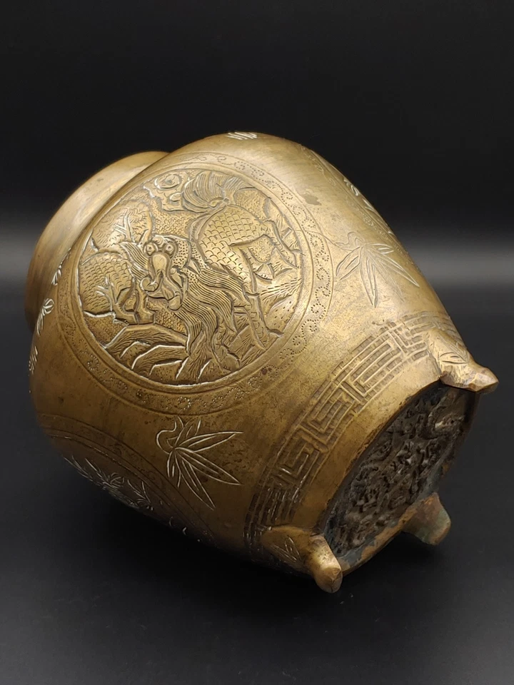 香炉 中国骨董 青銅器 古美術品 大明宣徳年制 14cm-
