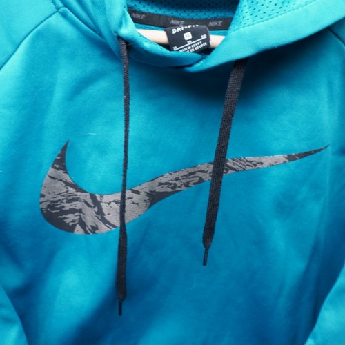 Men's Nike Dri-Fit Aqua Blue Pullover Hoodie Sweatshirt Draw string hood Sz XL - Picture 6 of 8
