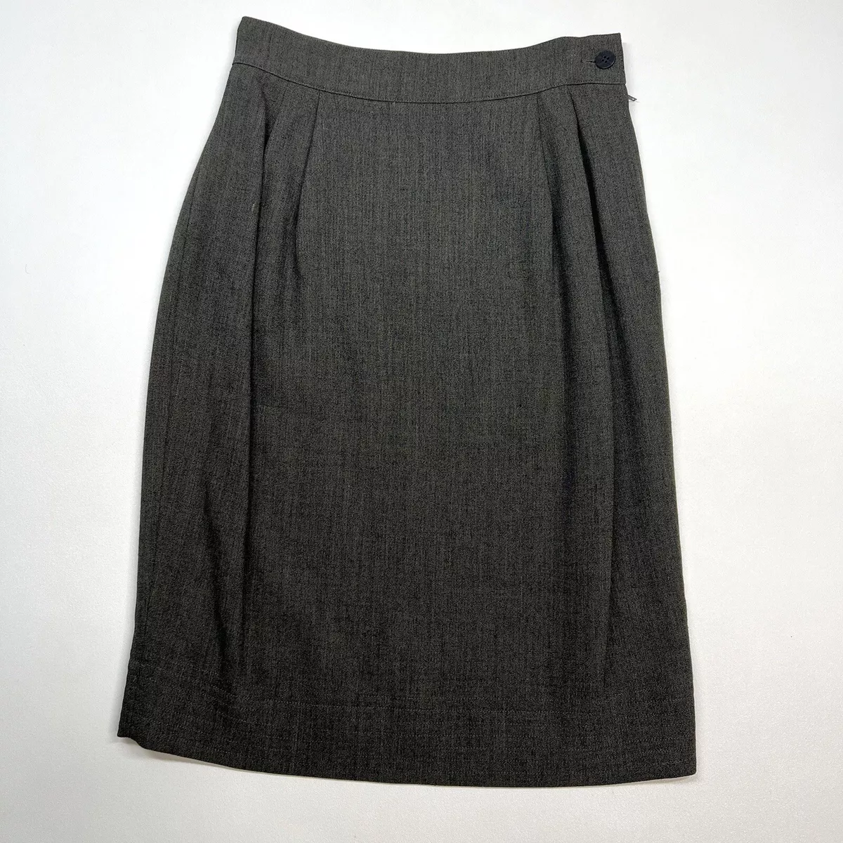 Gray wool top skirt knee length