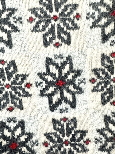 VTG 90s Eddie Bauer Women's Snowflake Cowichan Wool Blend Nordic Sweater Small - Picture 7 of 7