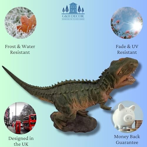 Dinosaur Garden Ornament 32cm T-Rex Statue Giant Trex Tyrannosaurus Model Figure - Picture 3 of 11