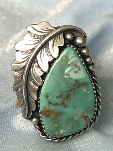 Classic Southwestern Handcrafted Natural Nevada Turquoise Ring Sterling, Sz 6.75 - Picture 1 of 4