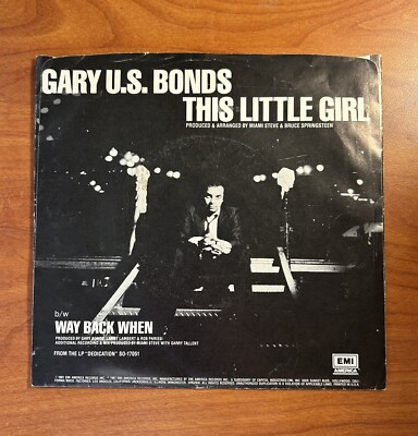 GARY US BONDS Springsteen ''This Little Girl''/''Way Back When'' PS Record Vinyl 45