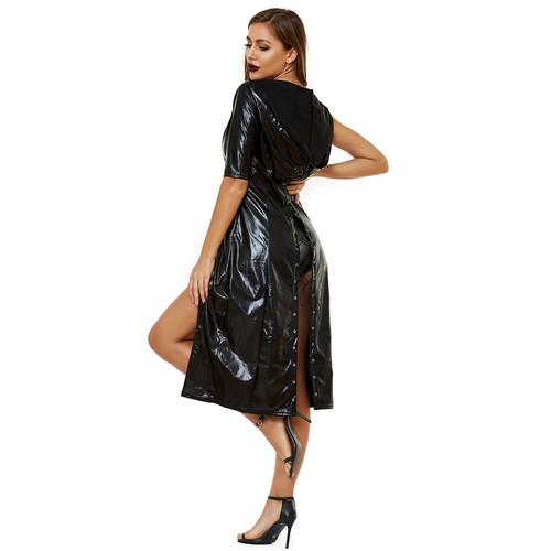 Costumi cosplay sexy donna in pelle verniciata gioco adulto mantello abbigliamento clubwear - Foto 11 di 20