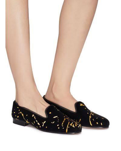 Stubbs & Wootton pollock Paint Splatter Embroidered Velvet Loafers smoking shoe8 - Picture 6 of 6
