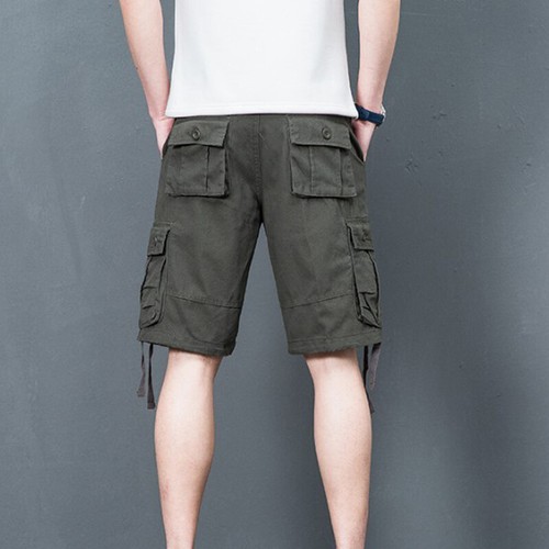 Pantaloncini cargo uomo cotone mezzo pantalone casual larghi estivi spiaggia viaggio lavoro retrò - Foto 7 di 18