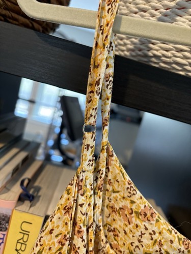 Faithful The Brand Corvina Midi Dress Floral Yellow Brown Tie Empire Sz 10 Med. - Picture 6 of 12