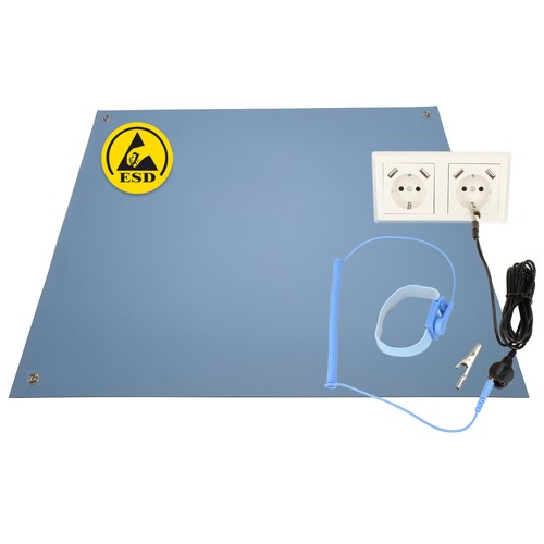 Minadax 60 x 50cm Antistatik ESD Matte Lötzinnbeständig + Manschetten-Set - Afbeelding 1 van 8