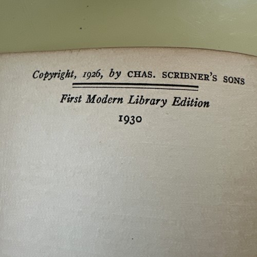 The Sun Also Rises 1930 Ernest Hemingway First Modern Library Edition Rare Red - Picture 3 of 14