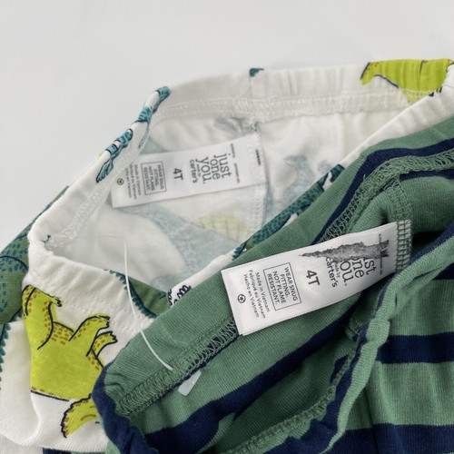 Just One You Carters Pijama Pantalones Cortos Pantalones Dinosaurios Rayas Niños 4T - Imagen 3 de 4