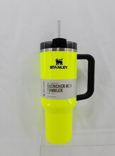 Genuine Stanley 40 oz Neon Yellow Spring Fling Quencher H2.0 Flowstate Tumbler