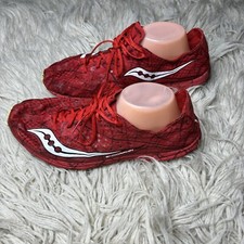 SAUCONY RACING VENDETTA MEN 12.5 RED TRACK FIELD RUNNING SHOES SPIKES