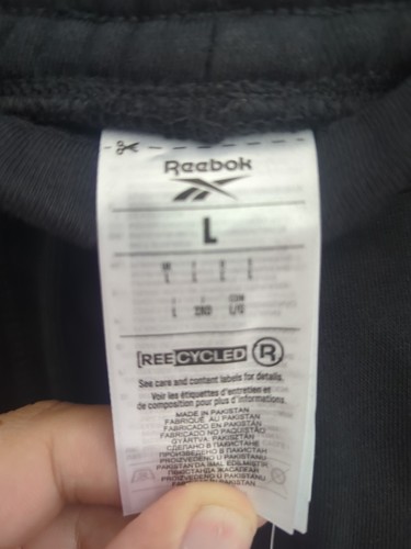 Pantalones de chándal grandes Reebok RI Tape para hombre pantalones negros pantalones de goma - Imagen 6 de 9