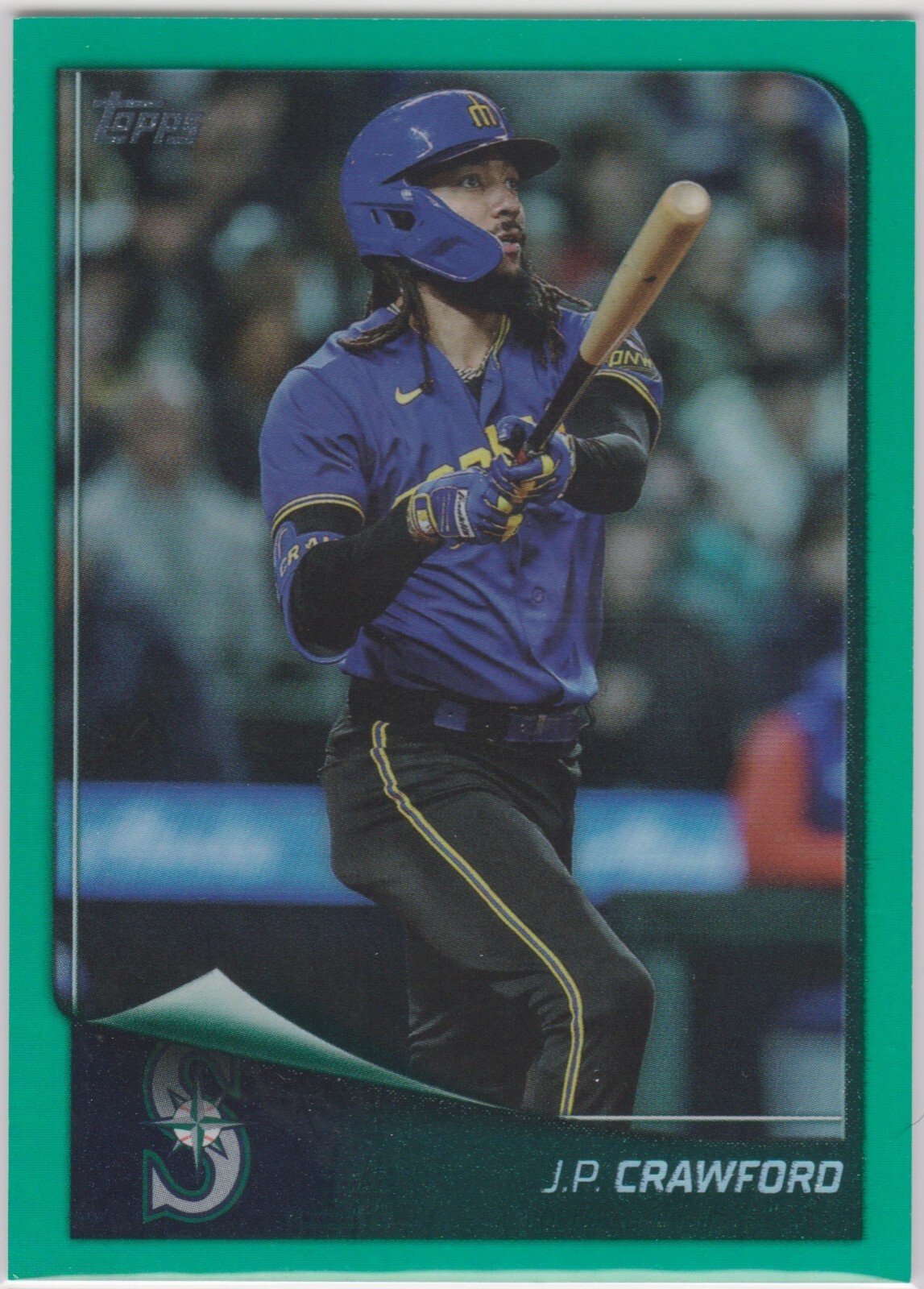 2025 Topps Flagship Collection J.P. Crawford Seattle Mariners #25 Green Foil /99