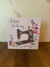 Second Nature Premium European Birthday Greeting Card with Sewing Machine Design