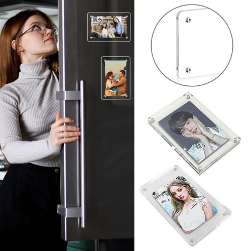 Double Sided Picture Frame Transparent Fridge Magnetic Frame Photo Frames